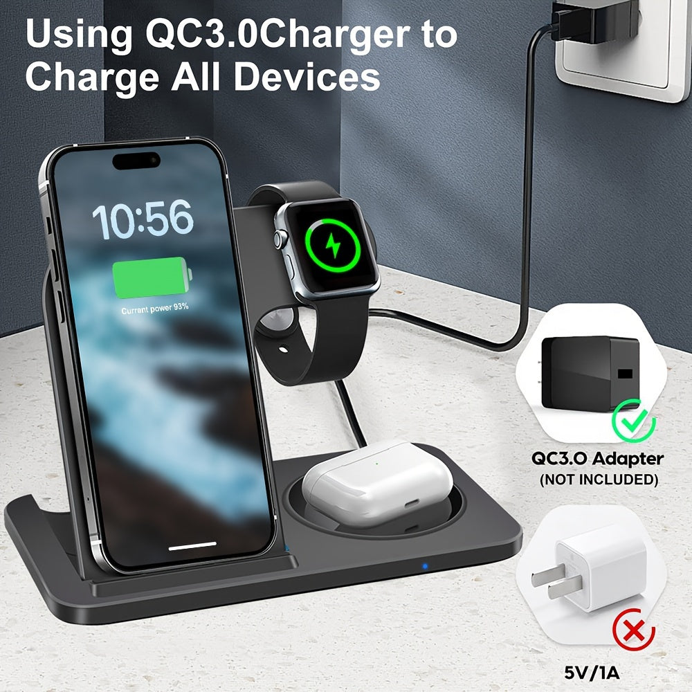 3-in-1 Foldable Wireless Charging Station - Fast Charge for Multiple Devices | Wireless Charging |