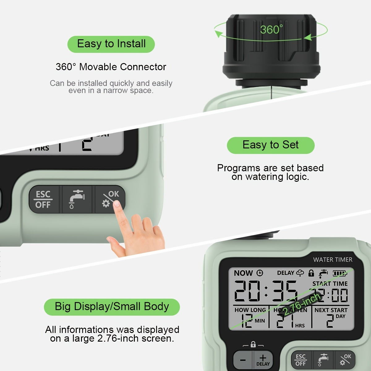 Effortless Garden Watering with HCT-322 Automatic Water Timer | Gardening Equipment |