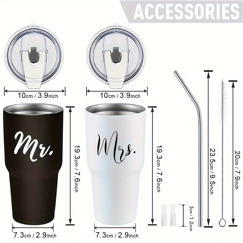 Celebrate Love on the Go with Our Mr. and Mrs. Car Cups Set | Drinkware |