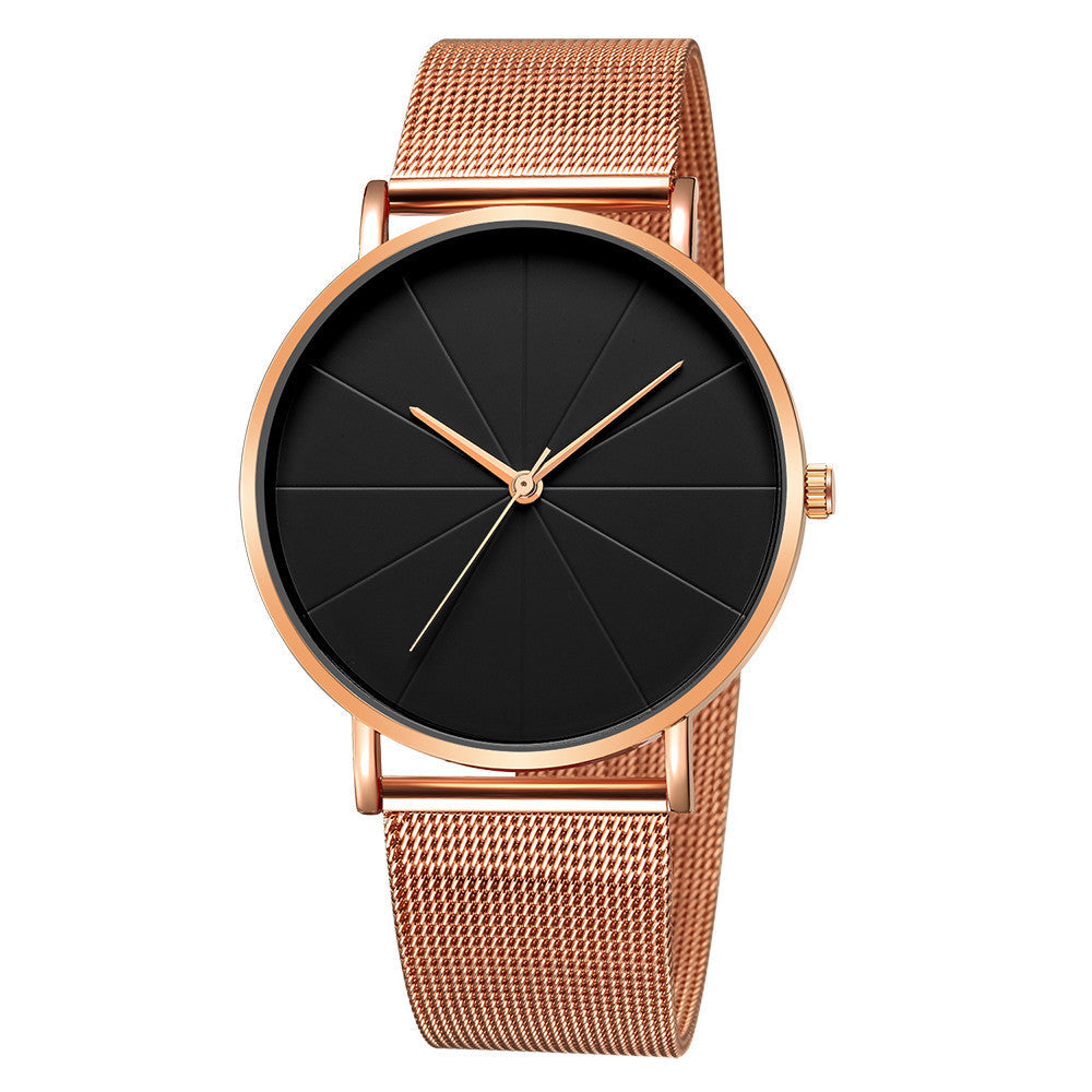 Casual Round Quartz Watch with Large Dial and Mesh Strap | Men's Watches |