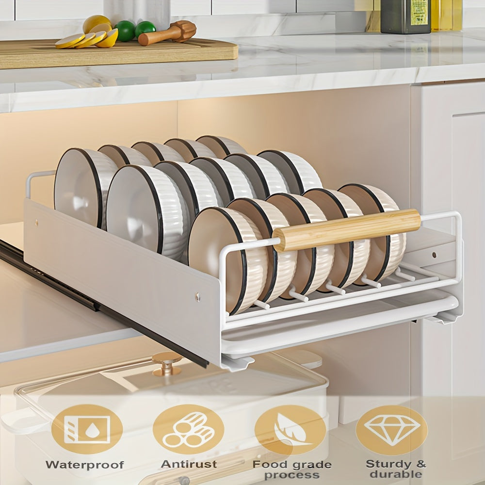 Heavy Duty Storage And Organization Slide Out Pantry Shelves, Metal Dish Multipurpose Drying Storage Racks , Kitchen Supplies