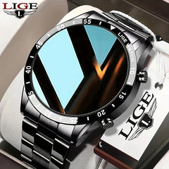 LIGE Full Circle Touch Screen Smart Watch with Steel Band | Men Watches|