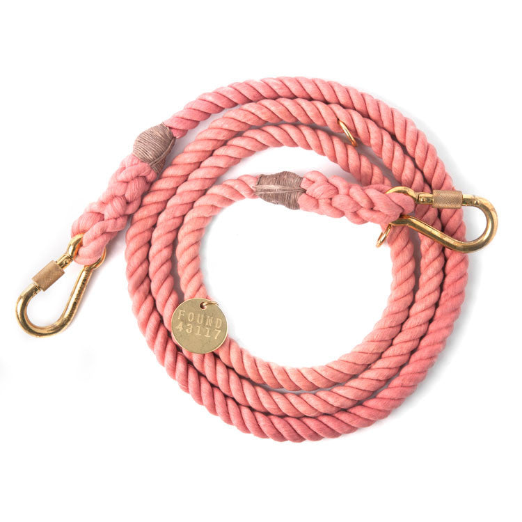 Adjustable Rope Leash, Blush