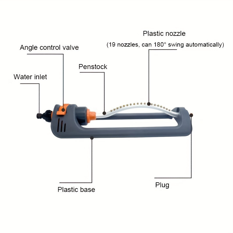 Efficient 180 Degree Oscillating Garden Sprinkler for Complete Lawn Coverage | Gardening Equipment |