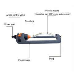 Efficient 180 Degree Oscillating Garden Sprinkler for Complete Lawn Coverage | Gardening Equipment |