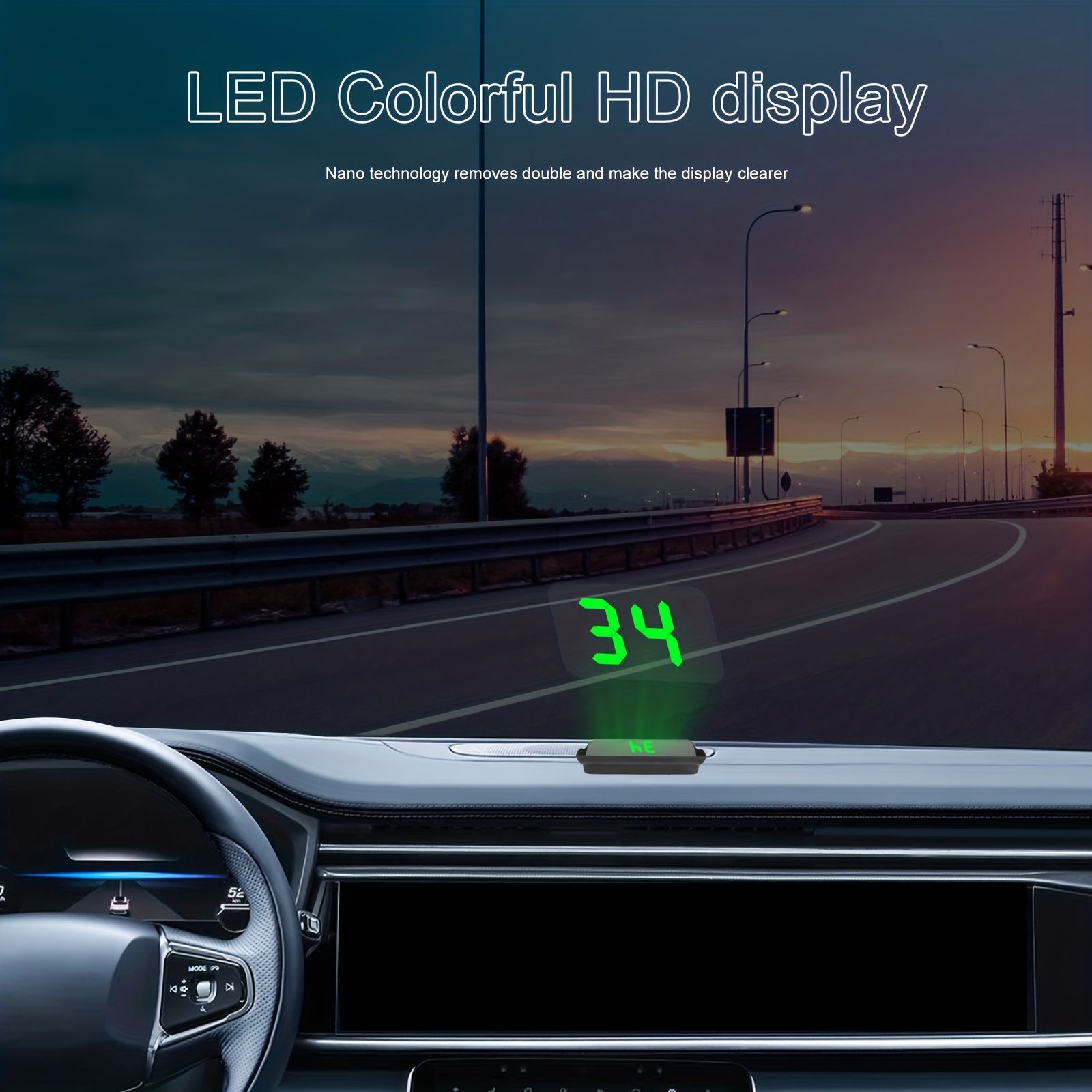 HUD Head Up Display Vehicle Speed Multifunctional LCD Projection Instrument Cluster MPH Or KM/H | Car Accessories|