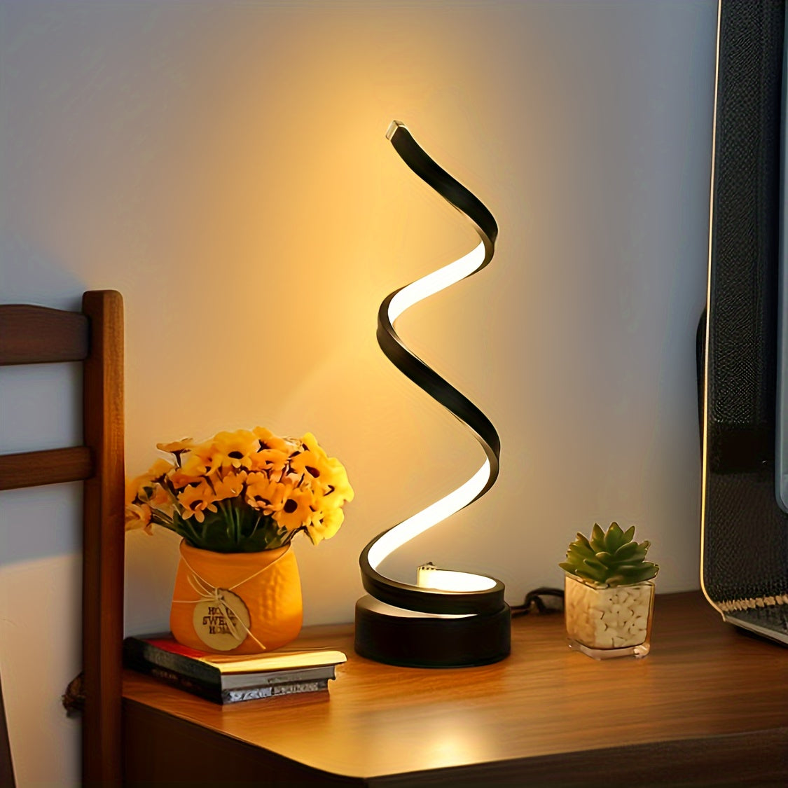 Illuminate Your Space: Spiral Table Lamp | Lighting |