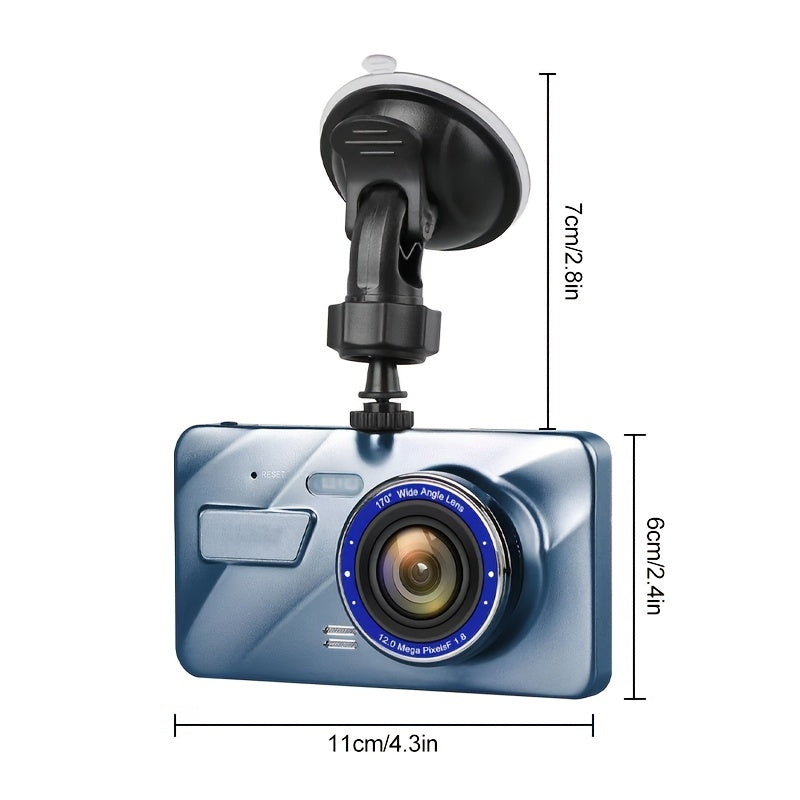 Dual Front & Rearview Camera Dash Cam with 10.16 CM Touchscreen Display | Dash Cams |