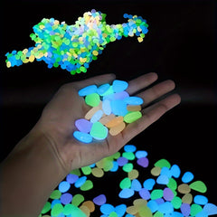 100pcs/bag Glow-in-the-Dark Pebbles - Enhance Your Fish Tank Or Aquarium With Fake Crystals