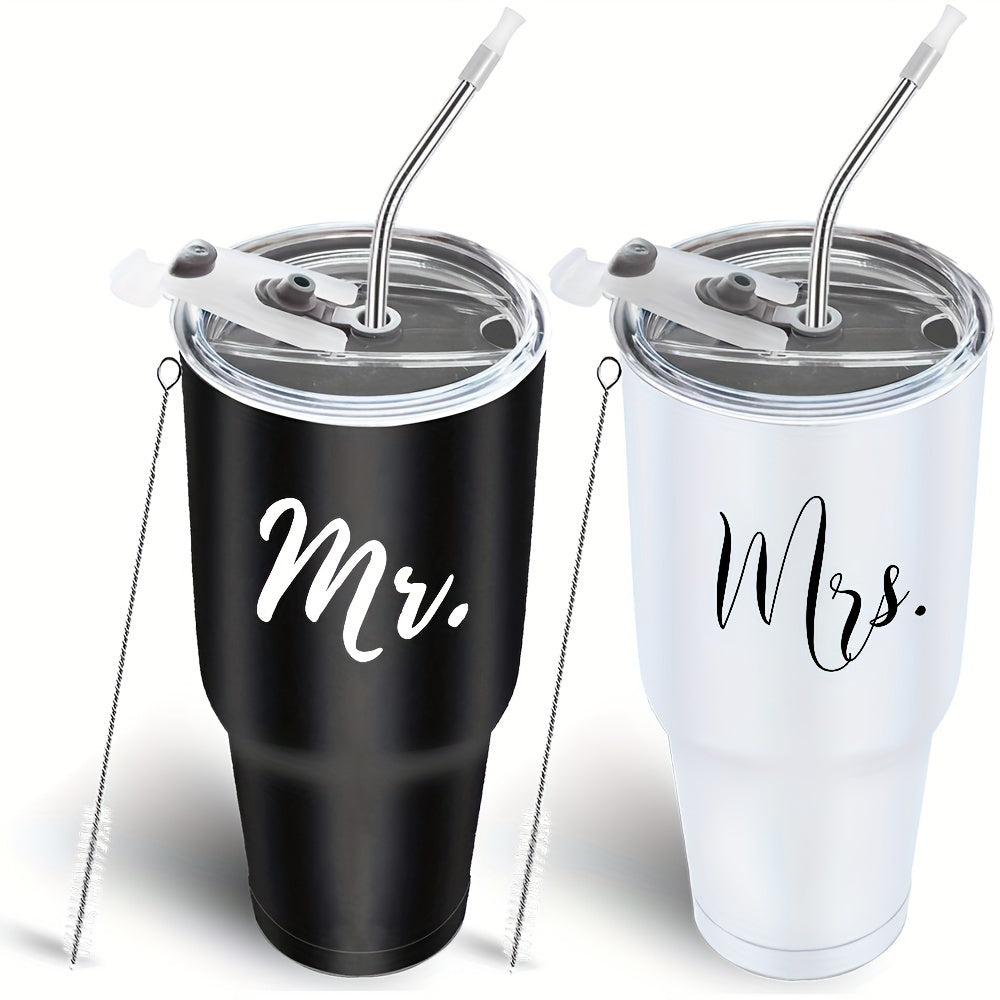 Celebrate Love on the Go with Our Mr. and Mrs. Car Cups Set | Drinkware |