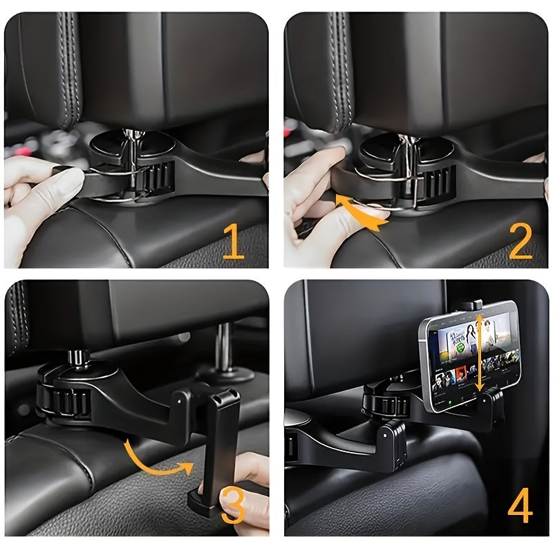 Car Seat Hidden Hook with Rear Cell Phone Holder | Car Accessories |