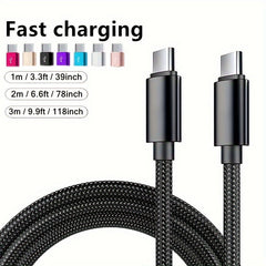 60W USB-C to Type-C Fast Charging Cable - Universal Compatibility | Charging Cables|