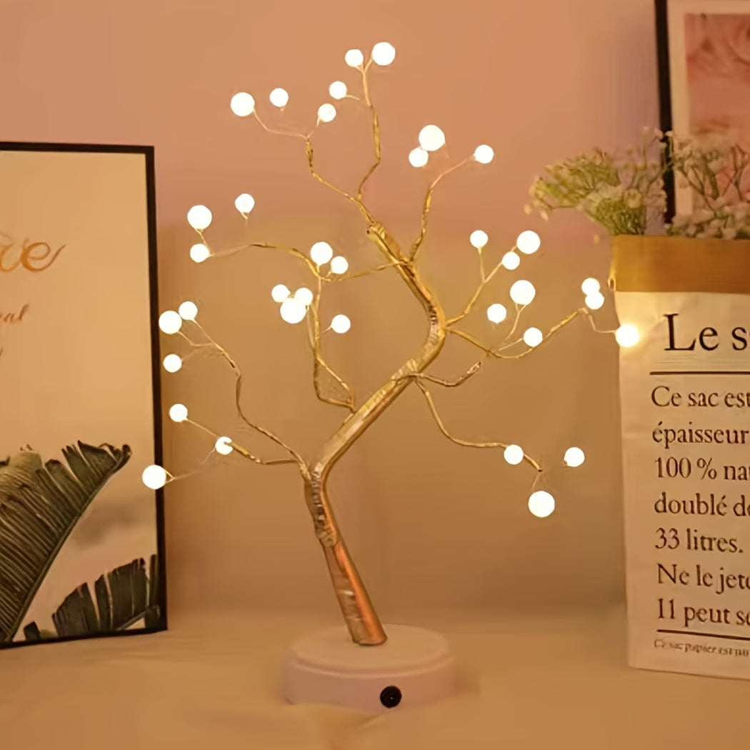 Illuminate Your Space: 36 LED Pearl Tree Lamp | Lighting & Decoration Item |