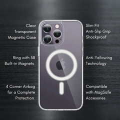 High Quality for Iphone 16 Case with Magsafe, Strong Magnet, Non-Yellowing, Shockproof Slim Phone Case Mag Safe Thin Cover Women Men Clear (Iphone 16 Promax)