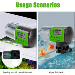 Adjustable Smart Automatic Fish Feeder, Fish Tank Auto Feeding Dispenser With LCD Indicates, Timer Aquarium Accessories Feeder