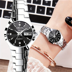 Couples Dial Cutting Quartz Watch Set | Couple Watches |