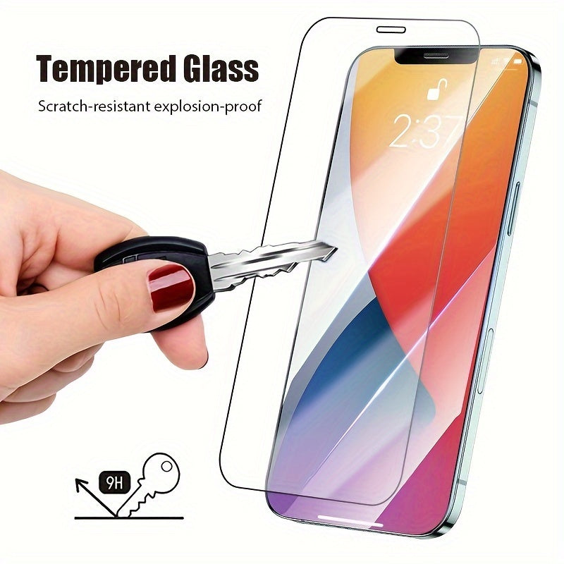 3pcs High-Definition Tempered Glass Screen Protectors for iPhone 11, 12, 13, 14, 15, 16 Pro Max, 14, 15, 16 Plus