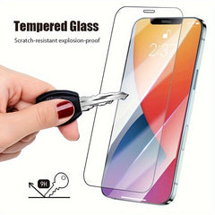 3pcs High-Definition Tempered Glass Screen Protectors for iPhone 11, 12, 13, 14, 15, 16 Pro Max, 14, 15, 16 Plus