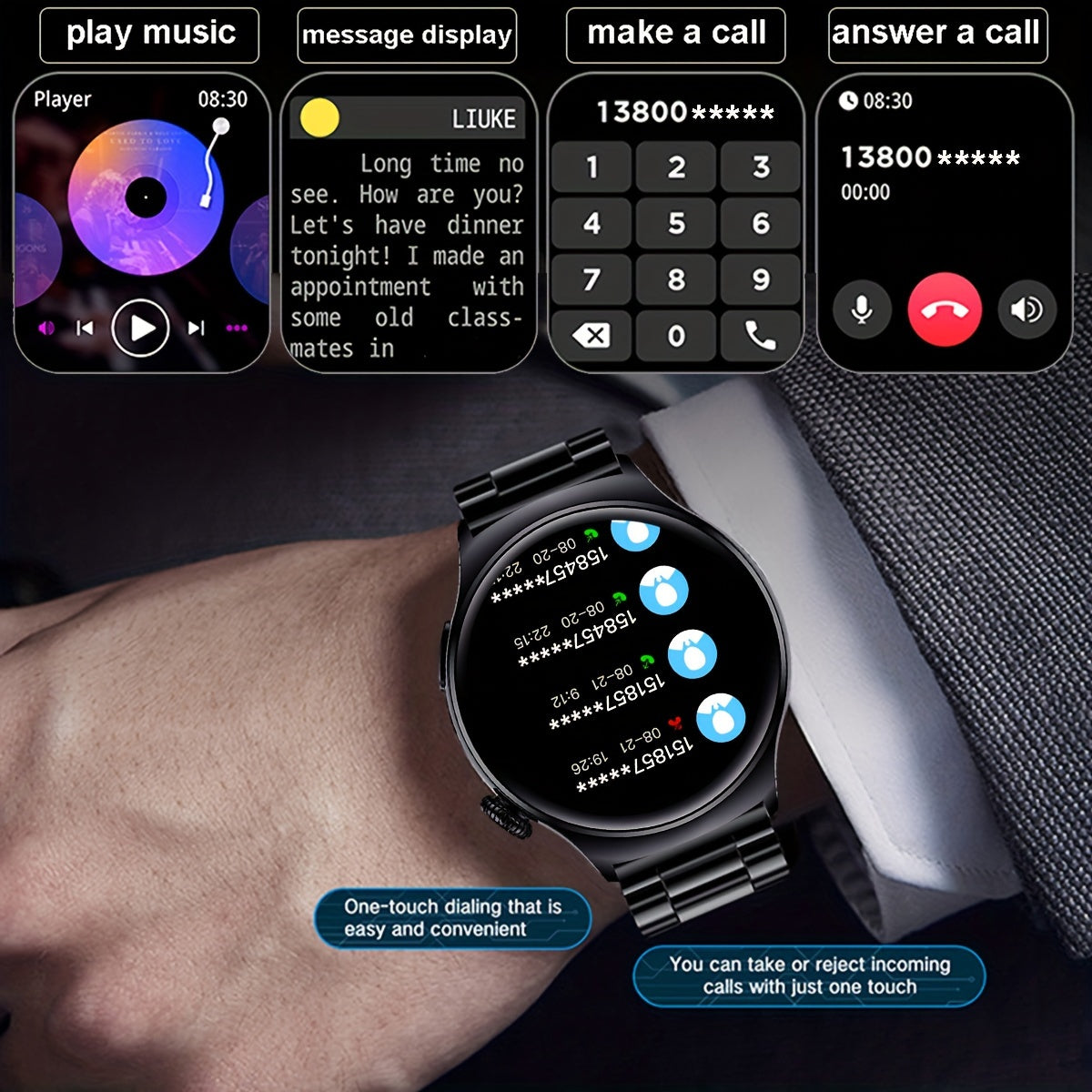 Big Screen Smart Watch for Men with Custom Dial and Call Answering | Smart Watches |