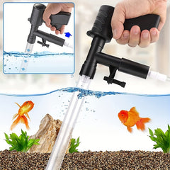 1pc Gravel Vacuum Aquarium Vacuum Gravel Cleaner With Air-Pressing Button, Glass Scraper, Adjustable Water Flow Controller For Fish Tank Cleaning And Water Changing