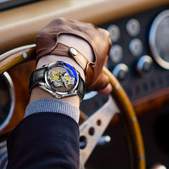 Elevate Your Style with the Golden Skeleton Automatic Quartz Wrist Watch for Men | Men Watches|