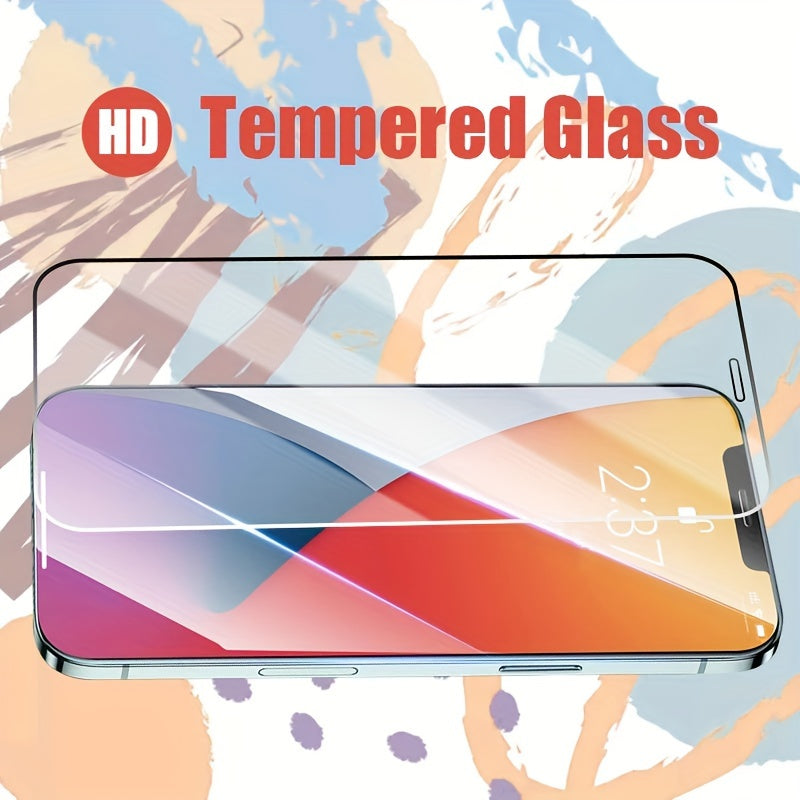 3pcs High-Definition Tempered Glass Screen Protectors for iPhone 11, 12, 13, 14, 15, 16 Pro Max, 14, 15, 16 Plus