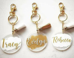 Brush Stroke Personalized Keychains