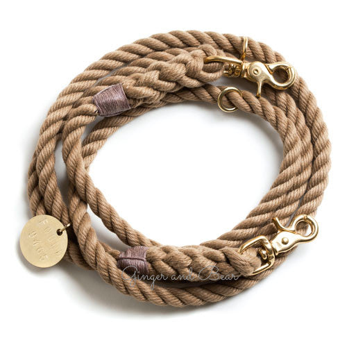 Adjustable Rope Leash, Natural