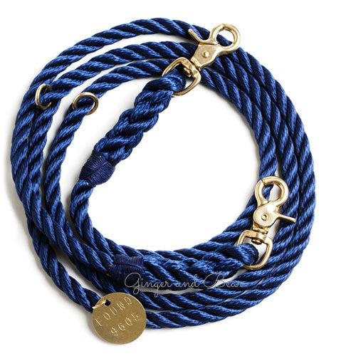 Adjustable Rope Leash, Navy