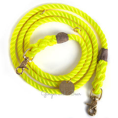 Found My Animal Nylon Adjustable Rope leash Neon Yellow for Dogs